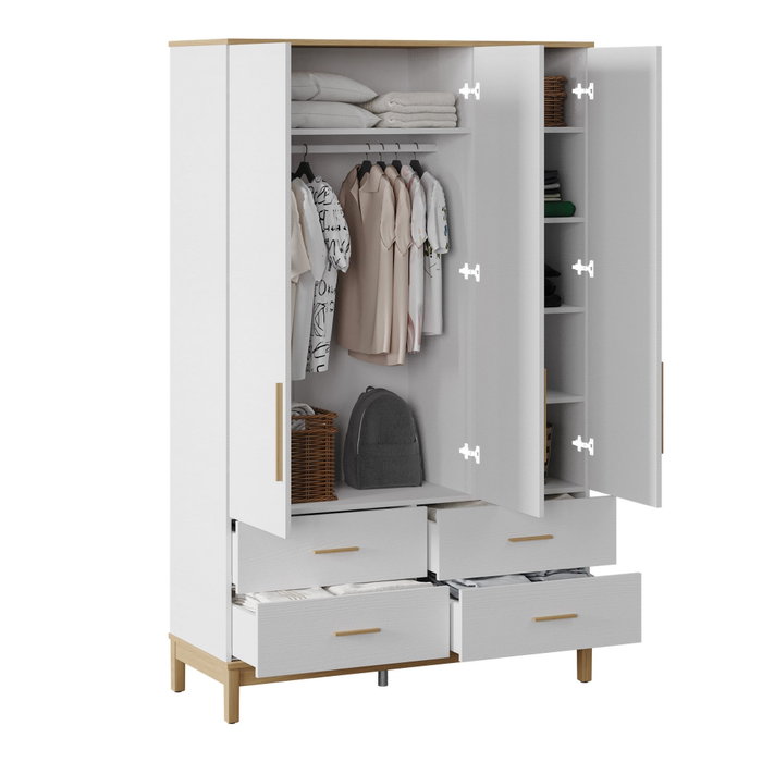 Hanah Home Armario Etto Mm1.44.03.C1 Madera y Roble Blanco Hanah Home Armario Etto Mm1.44.03.C1 Madera y Roble Blanco